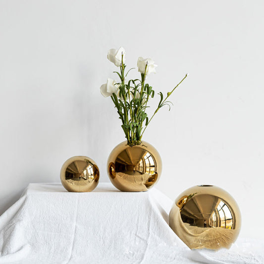 Ceramic Gold Vase Home Decor