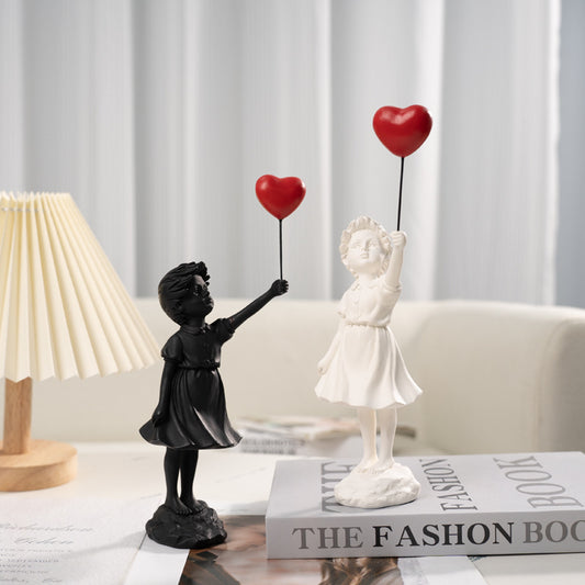 Little Girl With  Art Sculpture  Resin